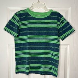 J.Crew Crewcuts Boys Striped Tee | Green & Navy | Size 12